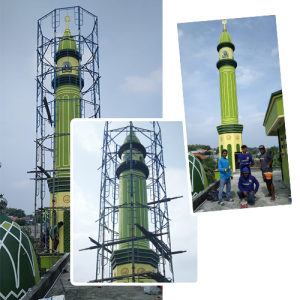 menara masjid grc kokoh di pandeglang