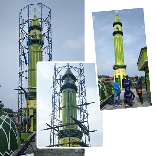 menara masjid grc kokoh di pandeglang